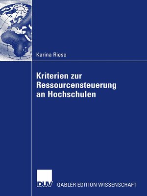 cover image of Kriterien zur Ressourcensteuerung an Hochschulen